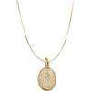 gioiellitaly Catenina veneziana ciondolo Medaglia miracolosa in Argento 925 dorato pendente ovale cm 2 mnedaglia Maria ciondolo religioso uomo donna (50 cm)