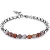 S'Agapõ Bracciale Uomo in Acciaio e Pietre Naturali | Collezione Riot - SRT35