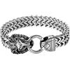 Cupimatch Uomo Braccialetto Bracciale Catena Acciaio Inox Testa di Leone Argento