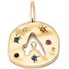 SINGULARU - Charm Personalizzato Organic Colors Letter. Ottone con Placcatura in Oro 18 Kt e Zirconi. Gioielli da Donna. Lettera A-Z.