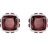 Swarovski Orecchini a lobo Birthstone, Taglio squadrato, Gennaio, Rossi, Placcato rodio