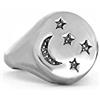 Donipreziosi Anello Regolabile Chevalier Luna e Stelle in Argento 925% - per Dito Mignolo - Made in Italy - per Ragazza e Donna