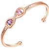 ZqlDDayUP Braccialetti personalizzati con pietra natale per donne, bracciale rigido personalizzato con nome, bracciale rigido aperto con nome inciso per mamma, figlia, moglie, nonna