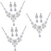 GALPADA 6 Pz abito da collana elegant lux necklace jewelry orecchini da sposa per il del matrimonio completo di strass collana e orecchini dell'o della Silver