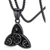 FaithHeart Collana Dea della Tripla Luna Collana Acciaio Uomo Donna Pendente Pentacolo Pentagramma Catena Regolabile Amuleto di Protezione