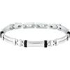 Trussardi Bracciale Uomo in Acciaio, Collezione T-STEEL, Nero, Regalo Uomo - TJAXV25