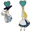 FEERIES ET MERVEILLES ORECCHINI ALICE NEI PAESI DELLE MERAVIGLIE, GIOIELLI ALICE NEI PAESI DELLE MERAVIGLIE, BOUCLE FEE, 2x2, Acciaio inossidabile