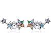 NewL Orecchini a perno a stella in cristallo multiplo arcobaleno in argento Sterling 925, monili a cinque punte