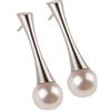 Ernstes Design Orecchini con perla E148 in acciaio inox, Acciaio inossidabile, Perla