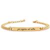 ALMENDRA Bracciale da uomo personalizzato in acciaio con incisione personalizzabile braccialetto regalo ragazzo nome frase inciso amico scritta (Catena 4mm Oro)