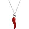 Generic Collana in argento sterling 925 con corno italiano colorato per donna uomo, Cornicello - Ciondolo, Collana con peperoncino, Compleanno