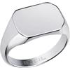 Breil, Anello Collezione Private Code, Anello Chevalier in Acciaio Lucido con Elemento Personalizzabile in Acciaio, Design Elegante e Discreto