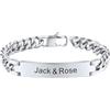 PROSTEEL Bracciale Uomo Personalizzato in Acciaio Inossidabile Argento 21cm Braccialetto Uomo con Incisione Personalizzata