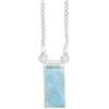 Jay Jools Larimar - Collana con ciondolo solitario da donna, in argento Sterling 925, classico gioiello Larimar blu, catenina da 45,7 cm, pietra preziosa Larimar, Gemma, Larimar