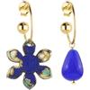 LEBOLE MAISON ORECCHINI CAMPANELLA HOOP IKEBANA SETA E GOCCIA BLU