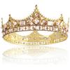 LEEMASING Cristallo perla barocca nuziale nuziale diadema vintage strass corona fasce per capelli per matrimonio pageant prom compleanno Halloween accessori per capelli