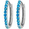 LES FOLIES DI PAOLA GRIECO Coppia di Orecchini a Cerchio Celeste cerchietti strass in argento 925 rodiato - Hoops Collection (20mm)