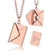 GOLDCHIC Collana Donna Personalizzata con Ciondolo Busta 'Love You' Ti Amo - Oro Rosa, Acciaio, Incisione Personalizzata