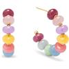 SINGULARU - Orecchini Color Stones. Acciaio con placcatura in Oro 18Kt e Pietra Naturale. Gioielli da Donna.