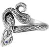 Starforged Covetous - Anello in argento a forma di serpente Dark Souls, alla moda, Regolabile, Metallo, Zircone blu