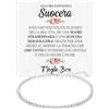Bramart Bracciale Tennis Argento Sterling 925 A mia Suocera Compleanno Idee Regali per lei, Bracciale Fidanzati Idea Regalo Natale - Cofanetto con DEDICA incluso. (A mia Suocera - Argento 2)
