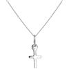 jewellerybox Collana pendente con Croce piccola in Oro Bianco 9kt su catenina - 40,6 cm