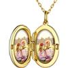 PROSILVER Collane Argento 925 con Foto Dentro Cuore/Rotondo/Ali Di Angelo Argento con Confezione Regalo