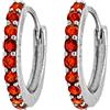 LES FOLIES DI PAOLA GRIECO Coppia di Orecchini a Cerchio Rosso cerchietti strass in argento 925 rodiato - Hoops Collection (9mm)