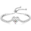 lorajewel Bracciale Personalizzato di Cuore da Donna Bracciale Infinity con Nome Pietra natale Gioielli Regalo per Donna (B-4 stone)