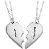 MyNameNecklace MYKA - Collana a Cuore Divisibile Personalizzata in Argento Sterling o Placcata in oOro - Gioielli su Misura con Nomi Incisi - Regalo Perfetto per Coppie, Anniversario (Argento 925)