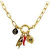 LA CORNE ITALIENNE Collana Vabbe Catena Maglione, Corno, Mano Cornuto, Cuore Sacro in Acciaio, Unique, Acciaio inossidabile, Nessuna pietra preziosa