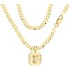 AMAR PRAGNA Collana da uomo in oro 585, collana con medaglione, regalo di compleanno, 60 cm, Argento sterling