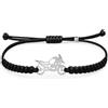 CODEONE Bracciale GS in nylon intrecciato nero | Acciaio inossidabile color argento | Design sportivo artigianale | Bracciale da moto | Confezione regalo