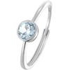 LCDIUDIU Anello Donna 925 Argento,Anelli Di Fidanzamento Con Alone Taglio Rotondo per Donna, Acquamarina Naturale Genuina, Fascia Minimalista Regolabile, Fede Nuziale Promessa per Lei, Con Scatola I
