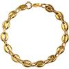 OAKKY 11mm Cool Chicchi di caffè Catena a Maglie Bracciale per Uomini Donne in Acciaio Inox Contorto Corda Chiusura Aragosta Bracciale Oro 7.08"