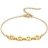 MeMeDIY Bracciale con Impronta di Zampa Personalizzato per Donna Inciso da 1 a 5 Nomi Braccialetto con Zampa di Cane e Gatto Catena Regolabile Regalo Commemorativo per Gli Amanti Degli Animali - B4
