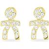 inSCINTILLE Orecchini Donna con Bebè e Pavè di Strass (Bimbo - Oro Giallo)
