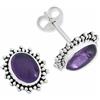 mantraroma orecchini a bottone in argento 925 con pietra preziosa viola ametista orecchini in vero argento sterling da donna regalo