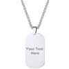 PROSTEEL Collana Militare Personalizzata Piastrine Dog Tag Incisione Laser Collana Uomo Acciaio Catena 55+5 CM Ciondolo Targhetta dell'Esercito Militare ID Targhetta