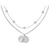 Gravado Set Gioielli da Donna in Acciaio Inox, Girocollo con 9 Piastrine Coin, Collana con 2 Pendenti Circolari, Incisione Personalizzata Nomi e Albero della Vita