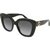 Gucci Occhiali da Sole GG0327S Black/Grey Shaded 52/20/140 donna