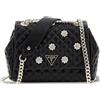 GUESS Everlee Convertible Crossbody Flap, Borsa a Tracolla Donna, Nero, Taglia Unica