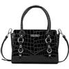 QUEEN HELENA Borsa Piccola a Mano Borsetta Rigida con Tracolla Rimovibile Donna M1071 (Nero)