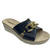 Generico Tiglio Pantofole Donna Estive, Ciabatte Aperte,con Suola Estraibile Memory AntiShock in Vera Pelle (Blu Catena 3740, Sistema Taglie Calzature EU, Adulto, Donna, Numero, Media, 37)