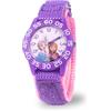 Disney Frozen - Orologio analogico al quarzo con cinturino in nylon, per bambini, viola, porpora, striscia