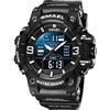 WeaShaemgLi Orologio sportivo da uomo con quadrante grande, militare, S-Shock, impermeabile, retroilluminazione, sveglia, cronometro Caratteristiche: robusto orologio da polso per allenamento, escursionismo e