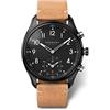 Kronaby Orologio Intelligente Uomo Ibrido Cinturino Pelle Beige - Analogico Connesso 10 ATM S0730/1 - Controllo Musica, Passi, Notifiche, Chiamate - Apex