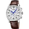 Candino Swiss Orologio Uomo in Acciaio Inossidabile e Pelle Marrone | Cronografo, Calendario, Vetro Zaffiro ad Alta Resistenza, Impermeabile 10 ATM Elegante C4745/1 Gents Chrono Timeless