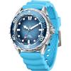GOWENIC Orologio Subacqueo Al Quarzo Ad Energia Solare con Bagliore Notturno, Cinturino in Silicone Resistente Alla Pioggia 300M per Uomo Donna All'aperto Blu (BLUE)