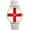 Toff London Orologio bandiera inglese da donna, cassa 38 mm, resistente all'acqua, movimento al quarzo progettato su misura, resistente all'acqua, alla moda